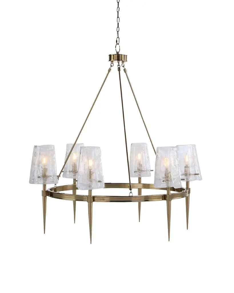 John-Richard Collection Coffee Bronze Torch 6-Light Chandelier, 39" Round | Image 1 John-Richard Collection Coffee Bronze Torch 6-Light Chandelier, 39" Round | Image 1
