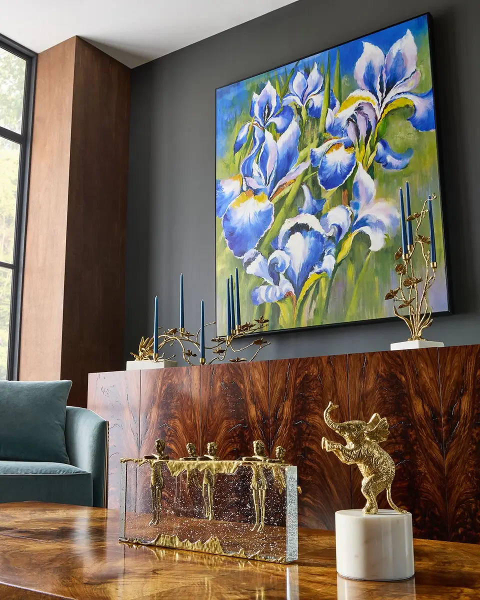 John-Richard Collection "Twilight Irises" Original Acrylic Painting on Canvas by Shi Fei | Thumbnail 3 John-Richard Collection "Twilight Irises" Original Acrylic Painting on Canvas by Shi Fei | Thumbnail 3