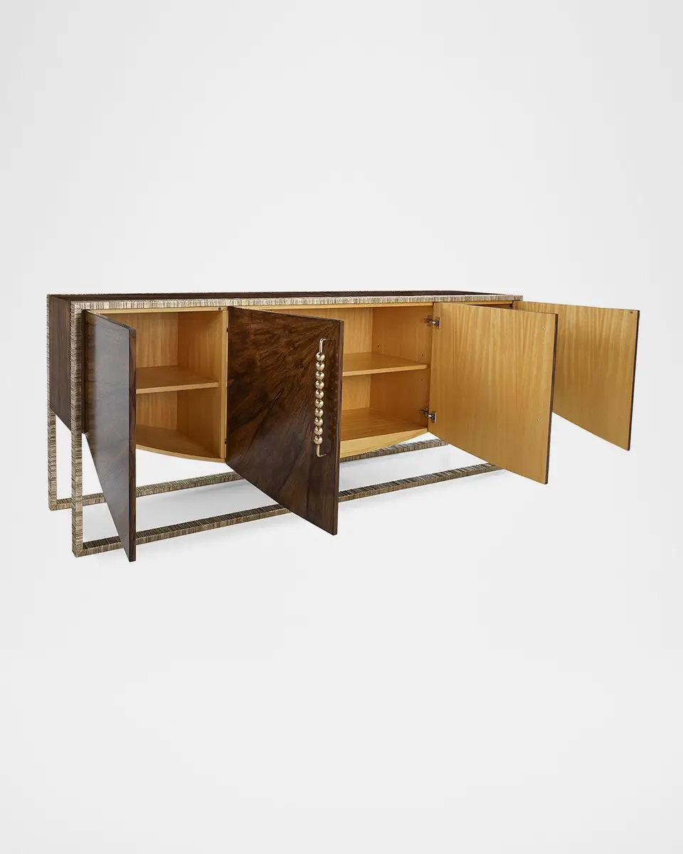 John-Richard Collection Korina 4-Door Credenza | Thumbnail 2 John-Richard Collection Korina 4-Door Credenza | Thumbnail 2