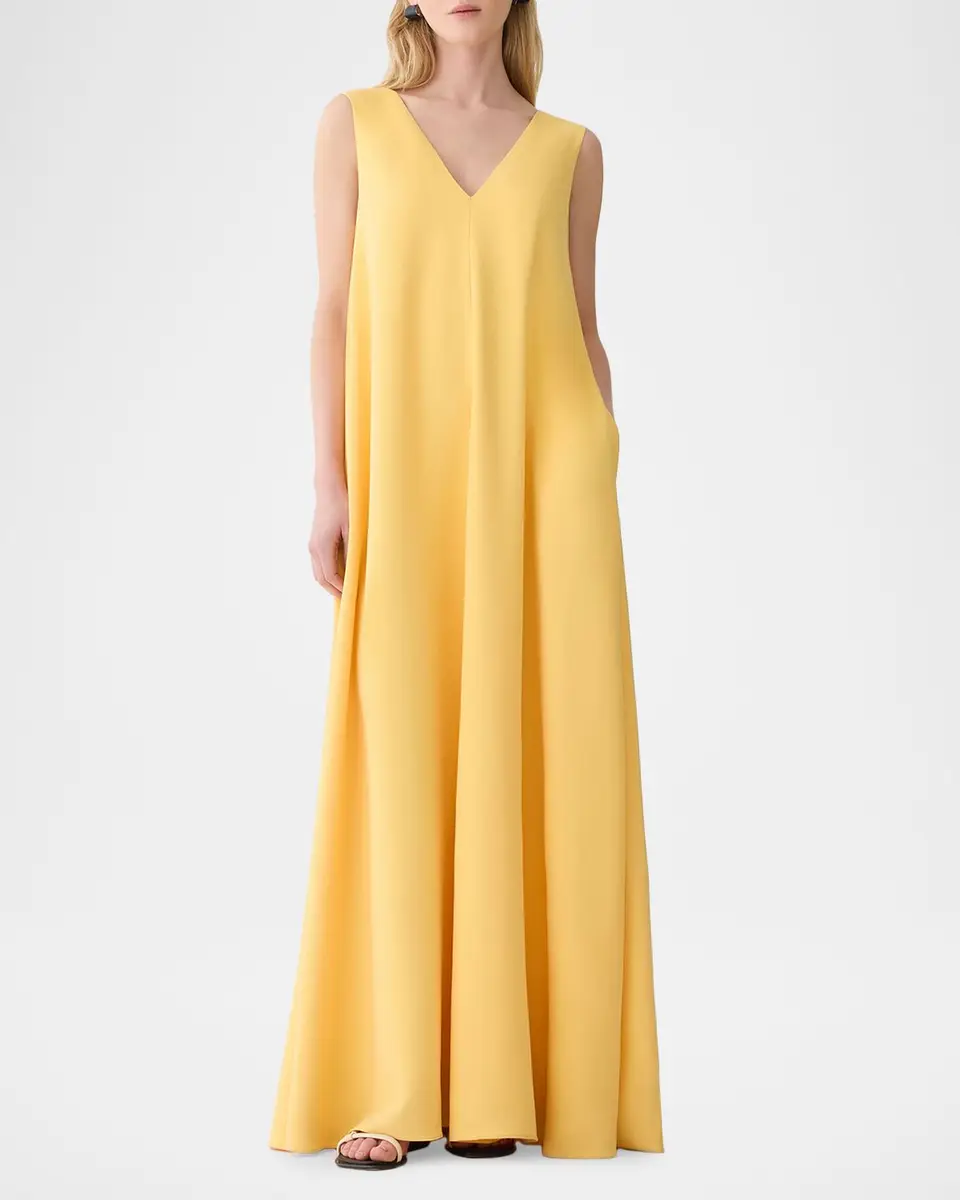 Lafayette 148 New York Sleeveless Viscose-Silk Trapeze Maxi Dress | Thumbnail 2 Lafayette 148 New York Sleeveless Viscose-Silk Trapeze Maxi Dress | Thumbnail 2