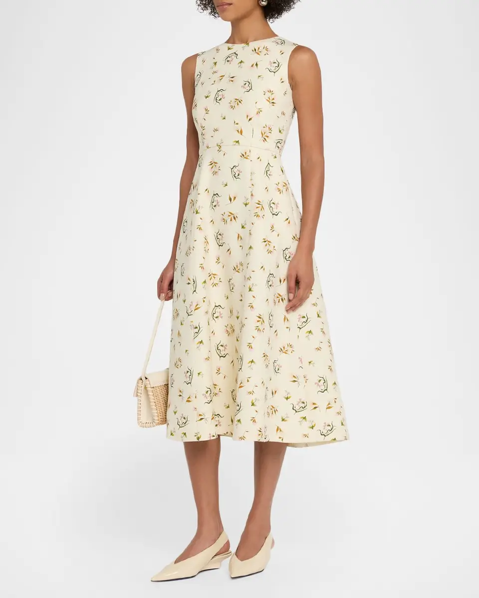 Adam Lippes Eloise Floral-Print Sleeveless Midi Dress | Thumbnail 4 Adam Lippes Eloise Floral-Print Sleeveless Midi Dress | Thumbnail 4