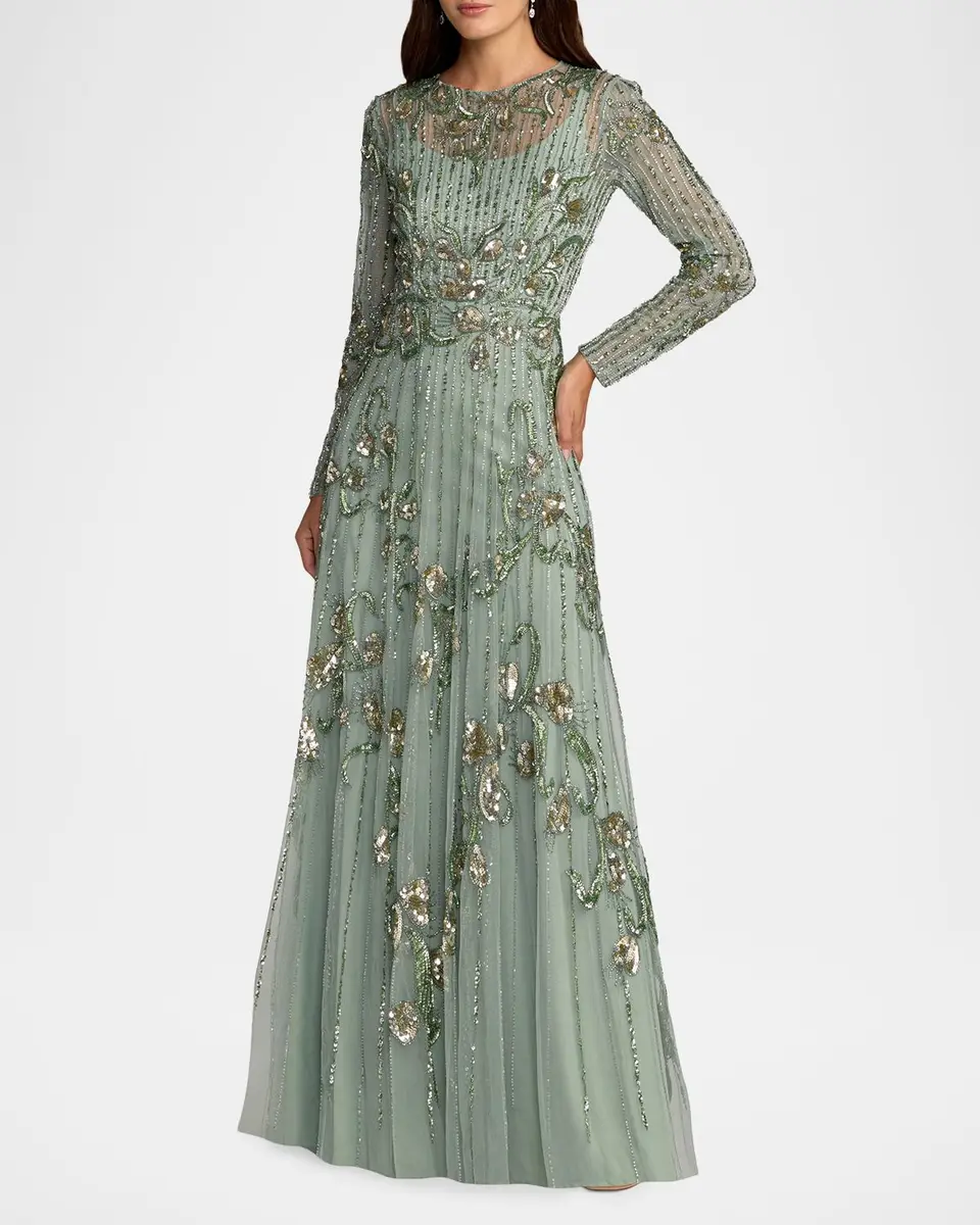 Mac Duggal Embellished Tulle A-Line Gown | Thumbnail 2 Mac Duggal Embellished Tulle A-Line Gown | Thumbnail 2