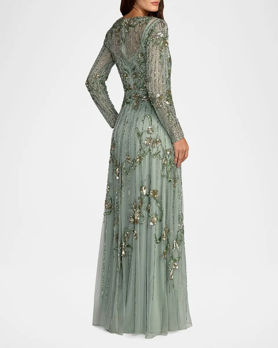Mac Duggal Embellished Tulle A-Line Gown | Thumbnail 3 Mac Duggal Embellished Tulle A-Line Gown | Thumbnail 3