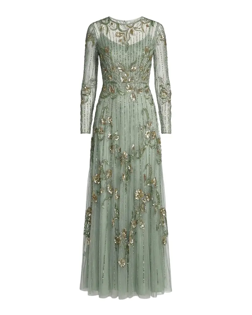Embellished Tulle A-Line Gown Embellished Tulle A-Line Gown
