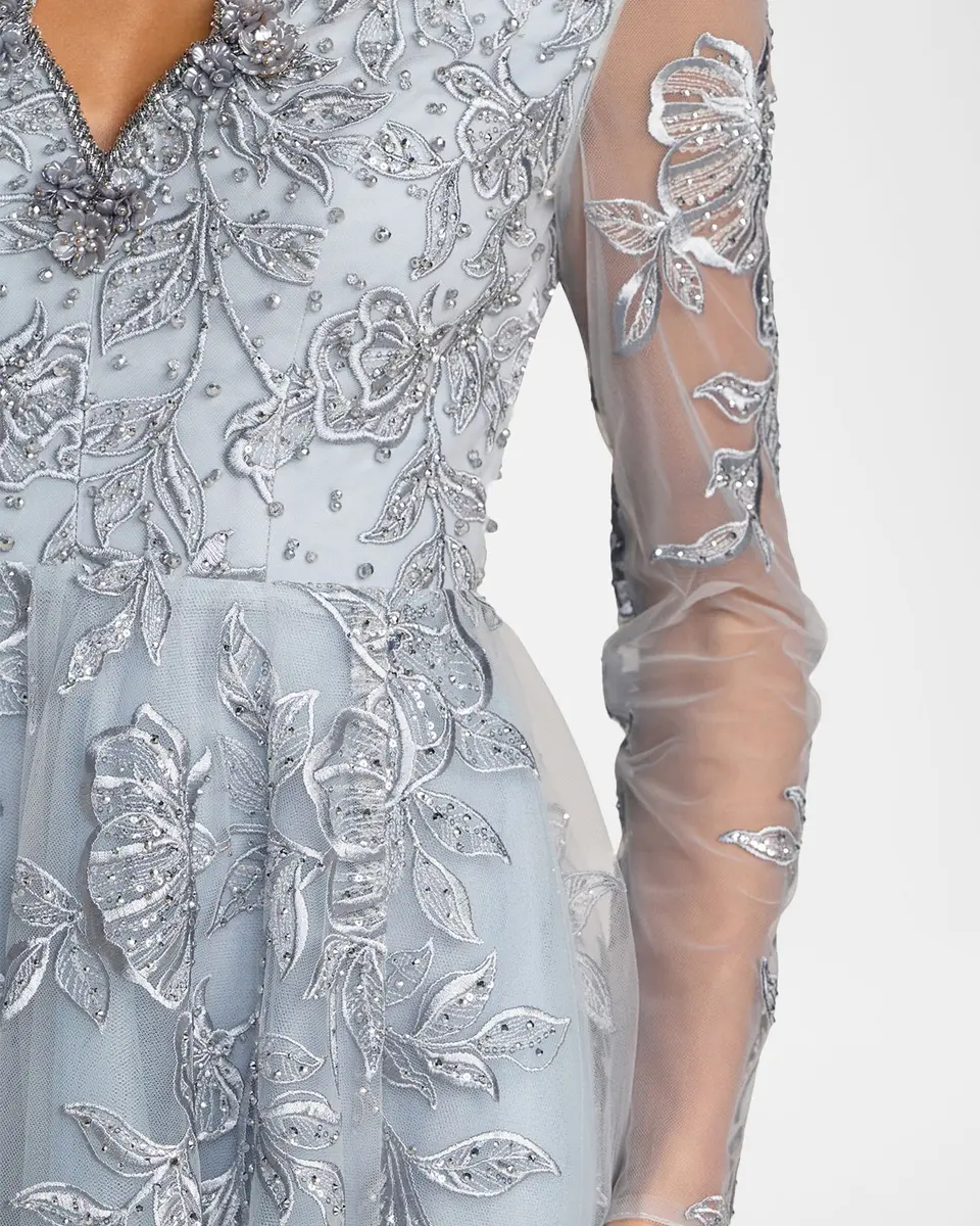 Mac Duggal Floral Embroidered A-Line Gown | Thumbnail 5