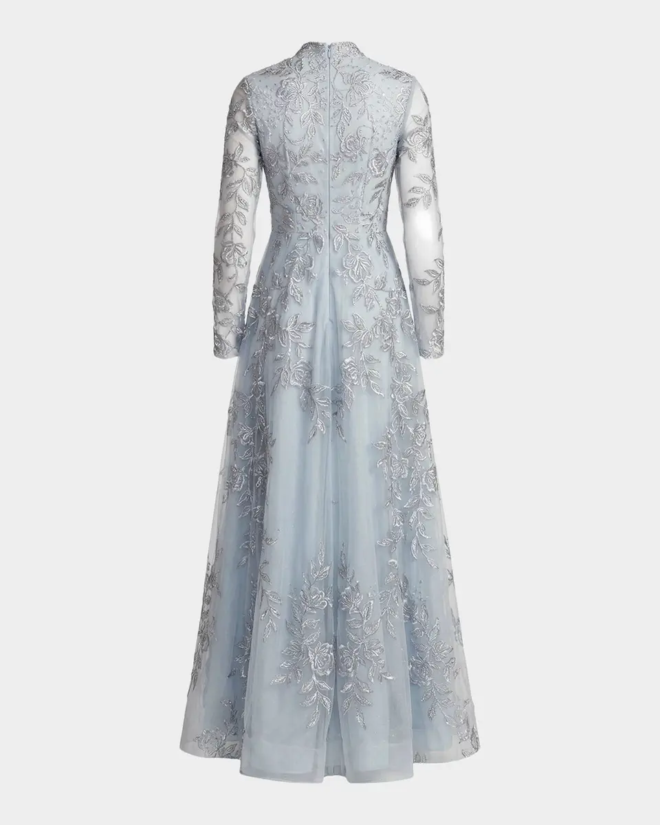 Mac Duggal Floral Embroidered A-Line Gown | Thumbnail 6