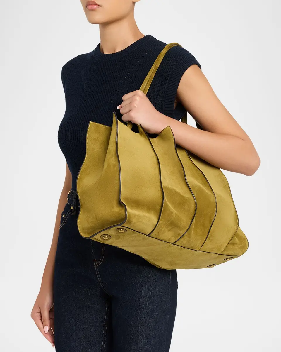 Ulla Johnson Adria Large Wavy Suede Tote Bag | Thumbnail 2