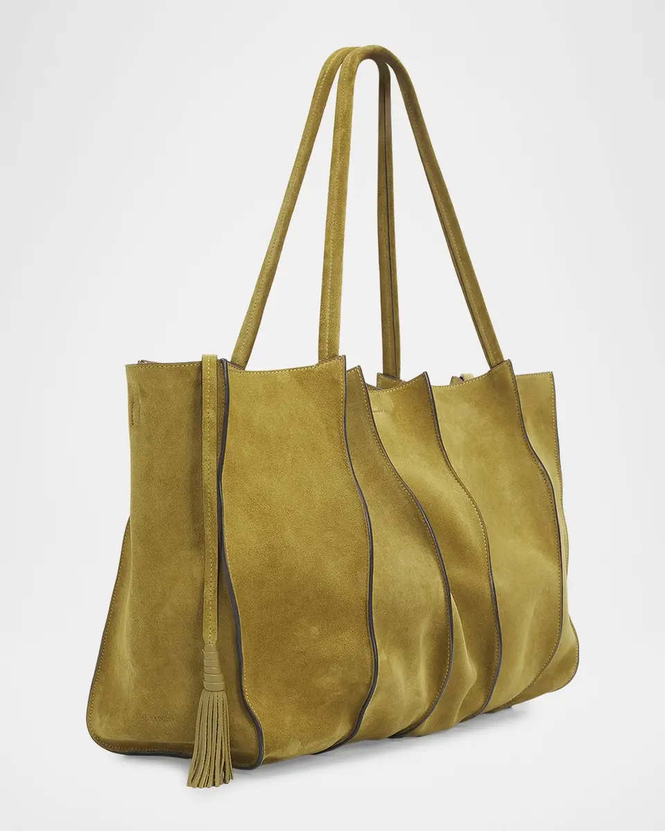 Ulla Johnson Adria Large Wavy Suede Tote Bag | Thumbnail 3