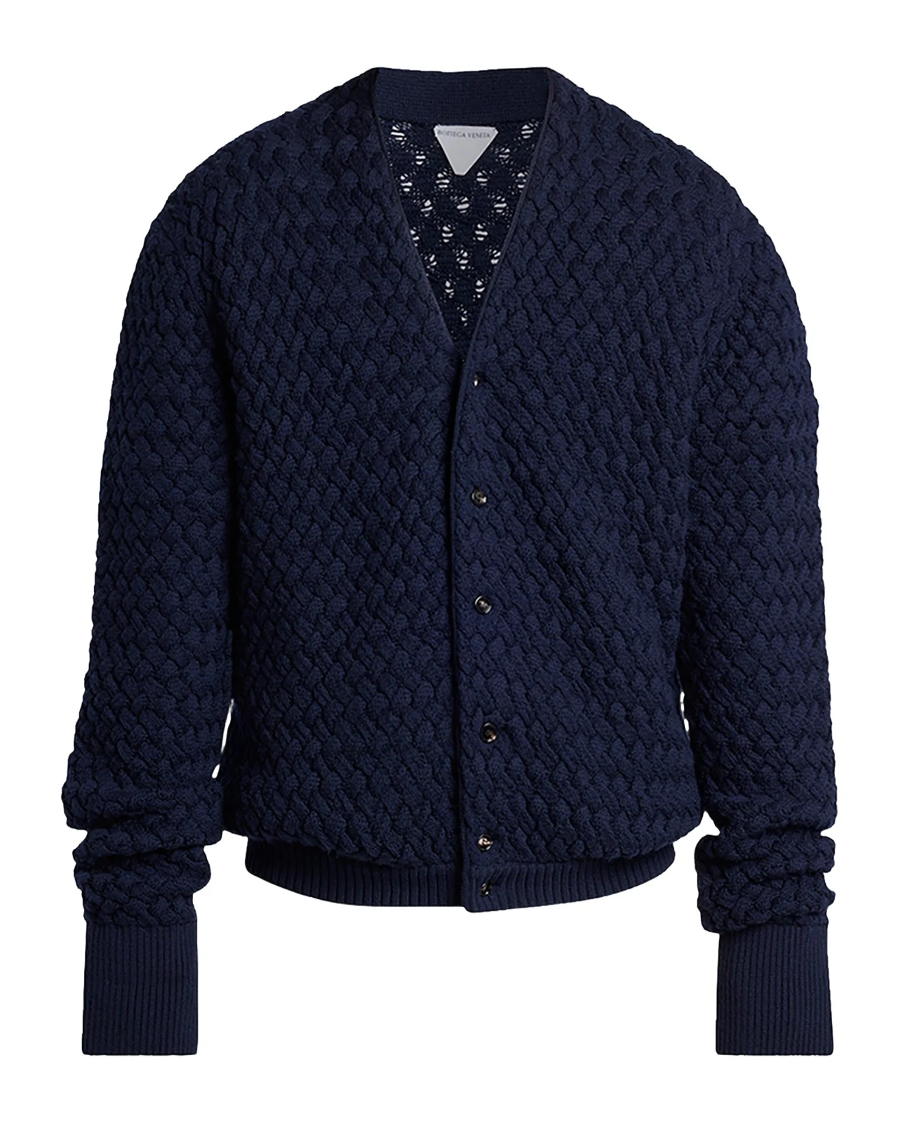 Bottega Veneta Men's Intrecciato Wool Knit Cardigan