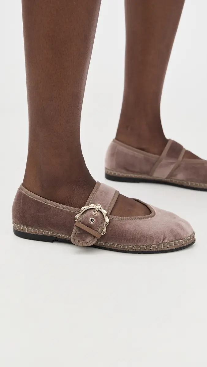 Flabelus Sophie Velvet Mary Jane Flats | Thumbnail 3 Flabelus Sophie Velvet Mary Jane Flats | Thumbnail 3