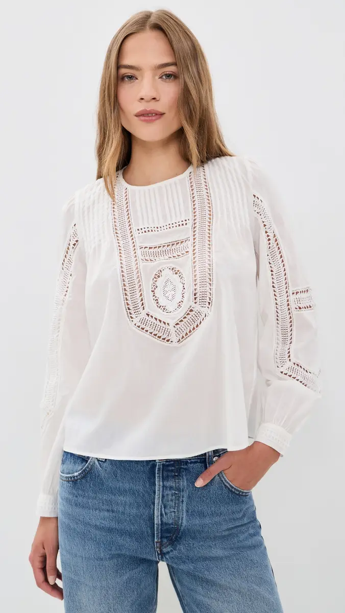 Ulla Johnson Marlowe Long Sleeve Cotton Top | Thumbnail 2 Ulla Johnson Marlowe Long Sleeve Cotton Top | Thumbnail 2