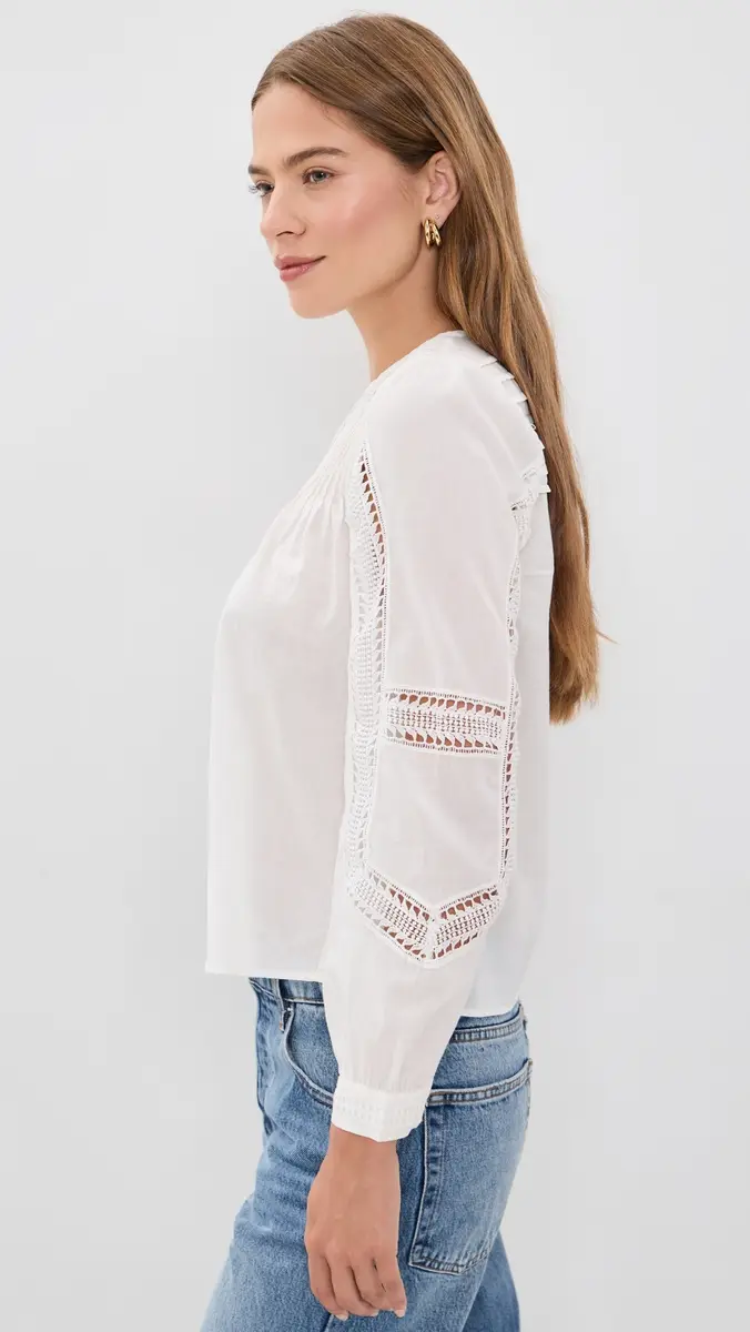 Ulla Johnson Marlowe Long Sleeve Cotton Top | Thumbnail 4 Ulla Johnson Marlowe Long Sleeve Cotton Top | Thumbnail 4