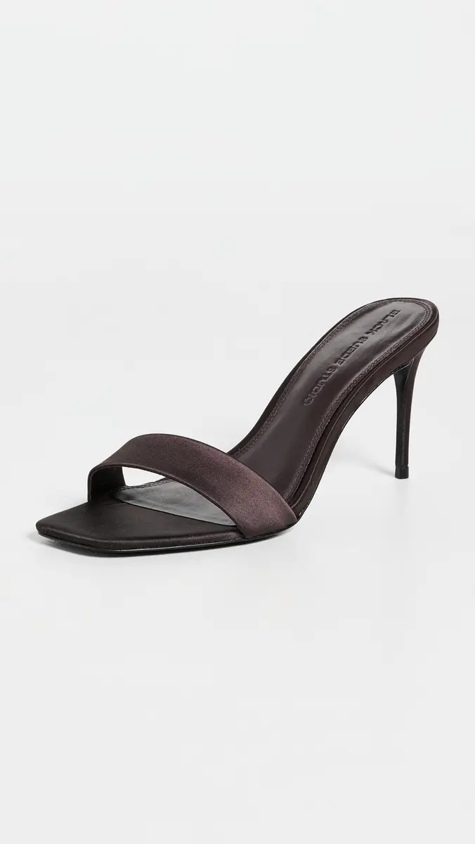 Black Suede Studio Naomi Satin Mules | Thumbnail 2 Black Suede Studio Naomi Satin Mules | Thumbnail 2