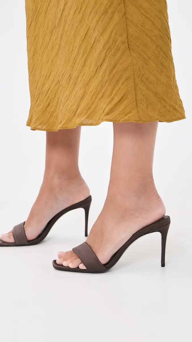 Black Suede Studio Naomi Satin Mules | Thumbnail 3 Black Suede Studio Naomi Satin Mules | Thumbnail 3