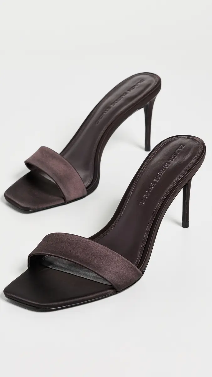 Black Suede Studio Naomi Satin Mules | Thumbnail 5 Black Suede Studio Naomi Satin Mules | Thumbnail 5
