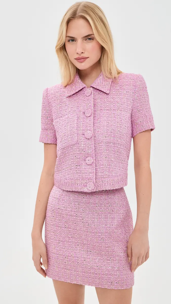 L'Agence Chita Cropped Short Sleeve Jacket | Thumbnail 2 L'Agence Chita Cropped Short Sleeve Jacket | Thumbnail 2