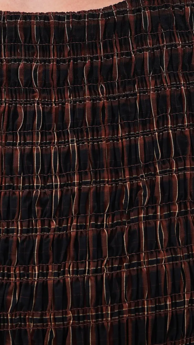 Ganni Smocked Check Tie Top | Thumbnail 6 Ganni Smocked Check Tie Top | Thumbnail 6