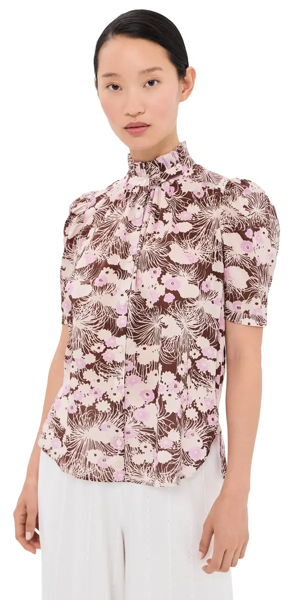ALIX OF BOHEMIA Winnie Dandelion Dusk Shirt Dark Brown | Image 1 ALIX OF BOHEMIA Winnie Dandelion Dusk Shirt Dark Brown | Image 1