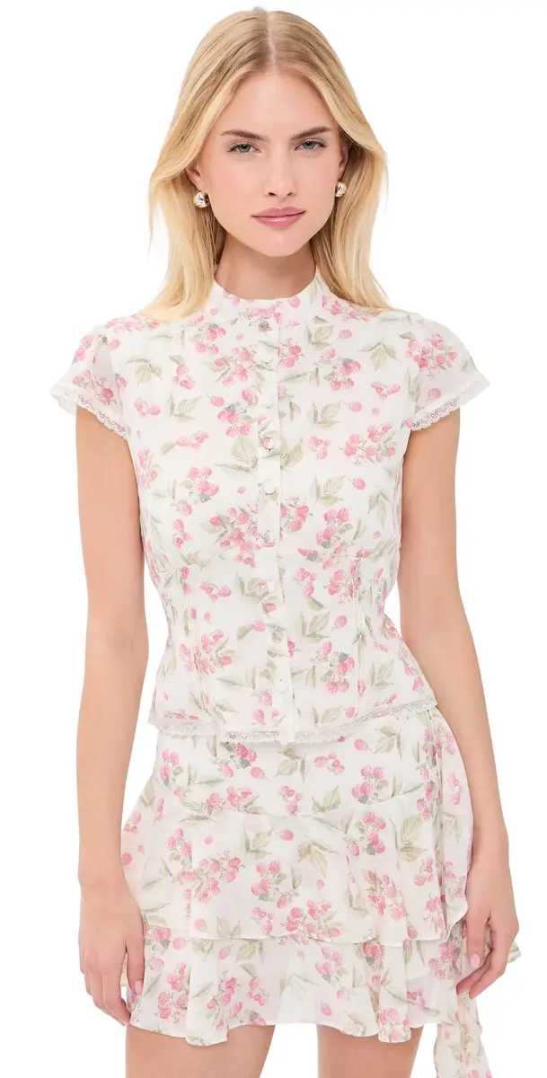Wayf Talia Top Garden Raspberry | Image 1 Wayf Talia Top Garden Raspberry | Image 1