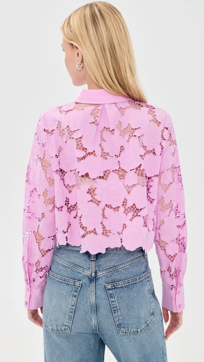 L'Agence Seychelle Cropped Button Down Shirt | Thumbnail 3 L'Agence Seychelle Cropped Button Down Shirt | Thumbnail 3
