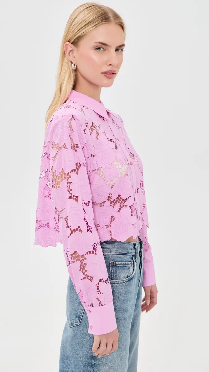 L'Agence Seychelle Cropped Button Down Shirt | Thumbnail 4 L'Agence Seychelle Cropped Button Down Shirt | Thumbnail 4