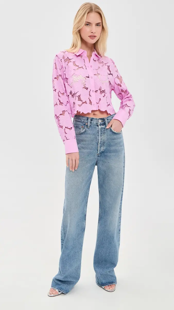 L'Agence Seychelle Cropped Button Down Shirt | Thumbnail 5 L'Agence Seychelle Cropped Button Down Shirt | Thumbnail 5