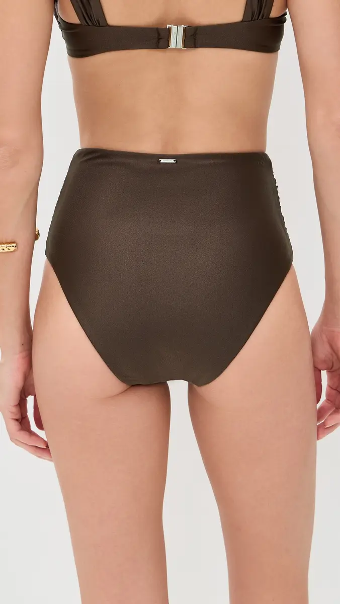 Simkhai Teya High Waisted Ruched Bikini Bottoms | Thumbnail 3 Simkhai Teya High Waisted Ruched Bikini Bottoms | Thumbnail 3