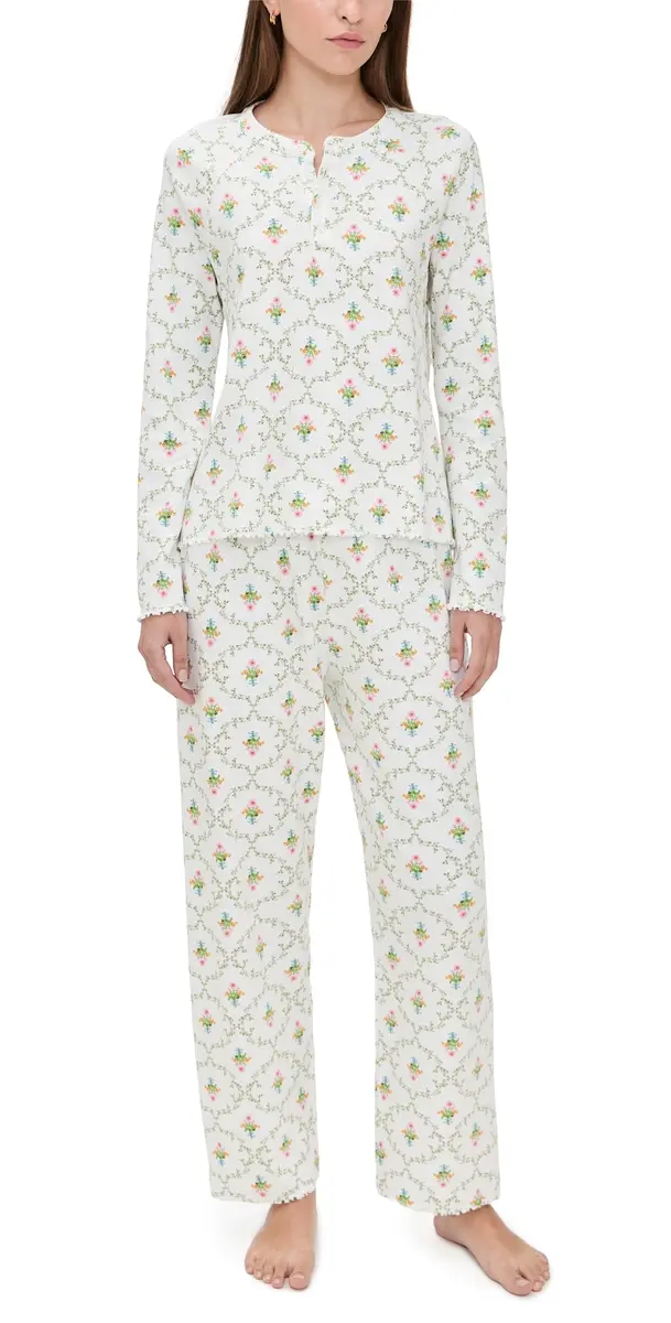 Hill House Home The Olivia Pants Pajama et Pastel Trellis | Image 1 Hill House Home The Olivia Pants Pajama et Pastel Trellis | Image 1