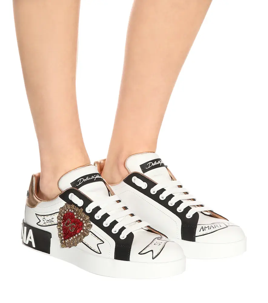 Dolce & Gabbana Portofino leather sneakers | Thumbnail 3
