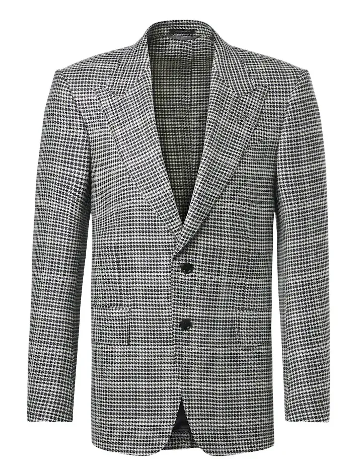 Checked wool-blend suit jacket Checked wool-blend suit jacket