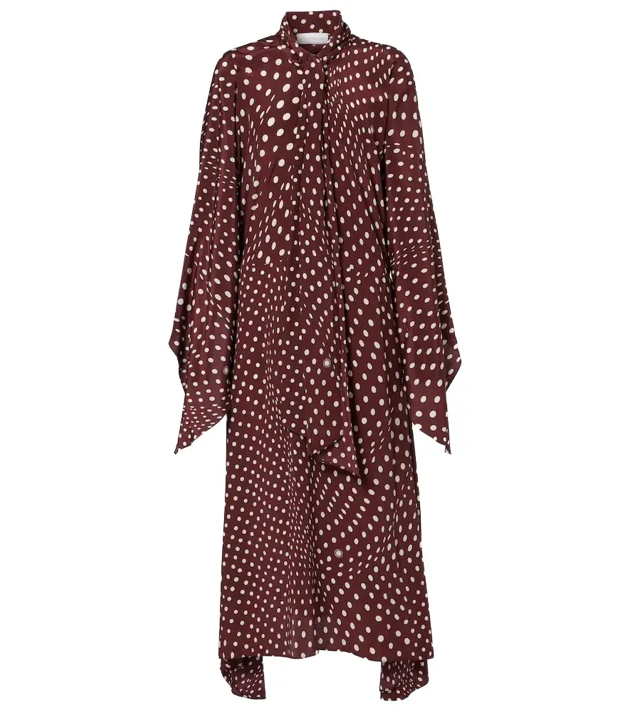 Stella McCartney Polka-dot tie-neck silk midi dress | Image 1 Stella McCartney Polka-dot tie-neck silk midi dress | Image 1