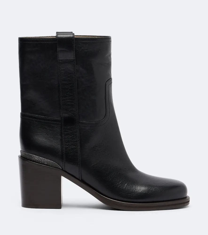 Brunello Cucinelli Monili leather ankle boots | Thumbnail 2
