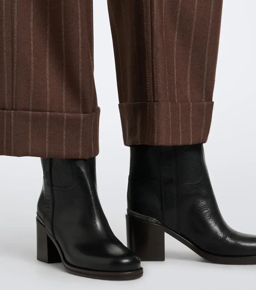 Brunello Cucinelli Monili leather ankle boots | Thumbnail 5