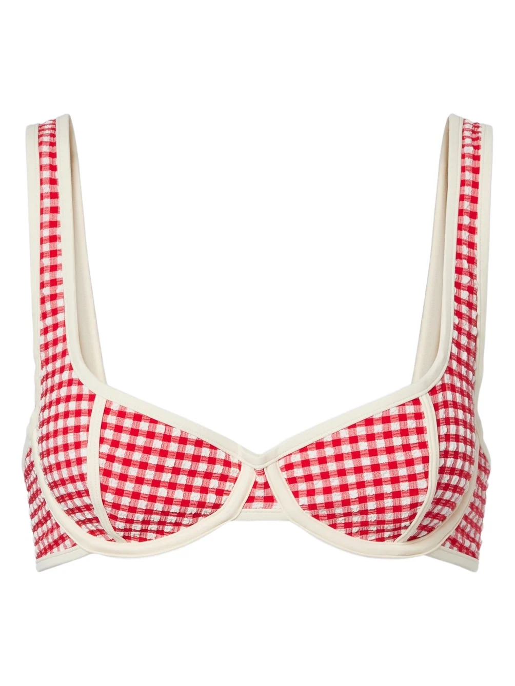 Montce Romy gingham seersucker bikini top