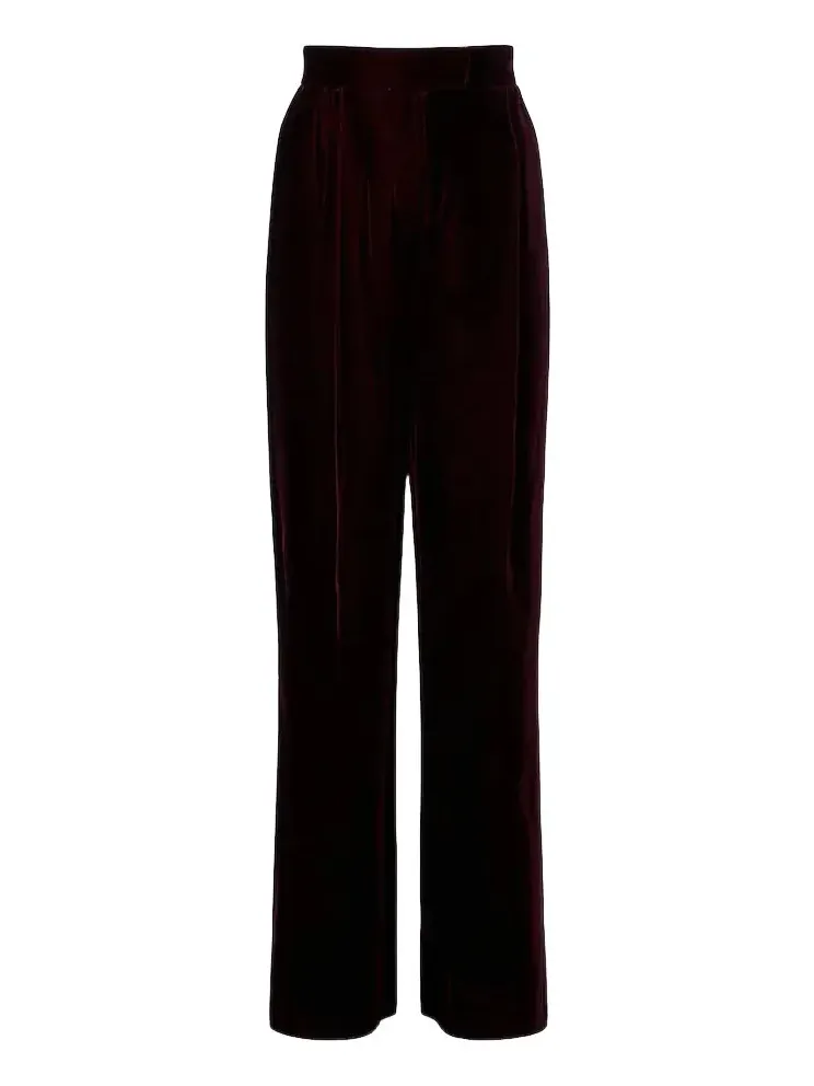 Velvet wide-leg pants