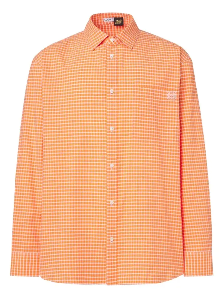 Checked cotton-blend shirt Checked cotton-blend shirt