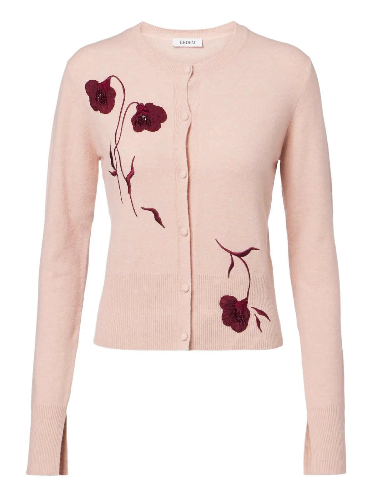 Floral-appliqué cardigan