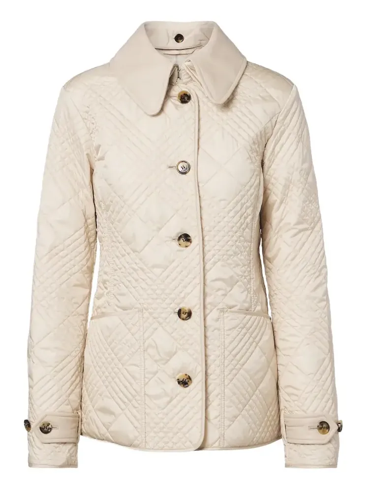 Fernleigh leather-trimmed quilted jacket Fernleigh leather-trimmed quilted jacket