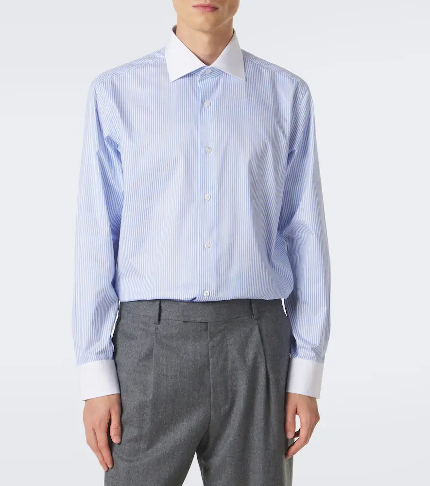 Brioni William striped cotton poplin shirt | Thumbnail 5