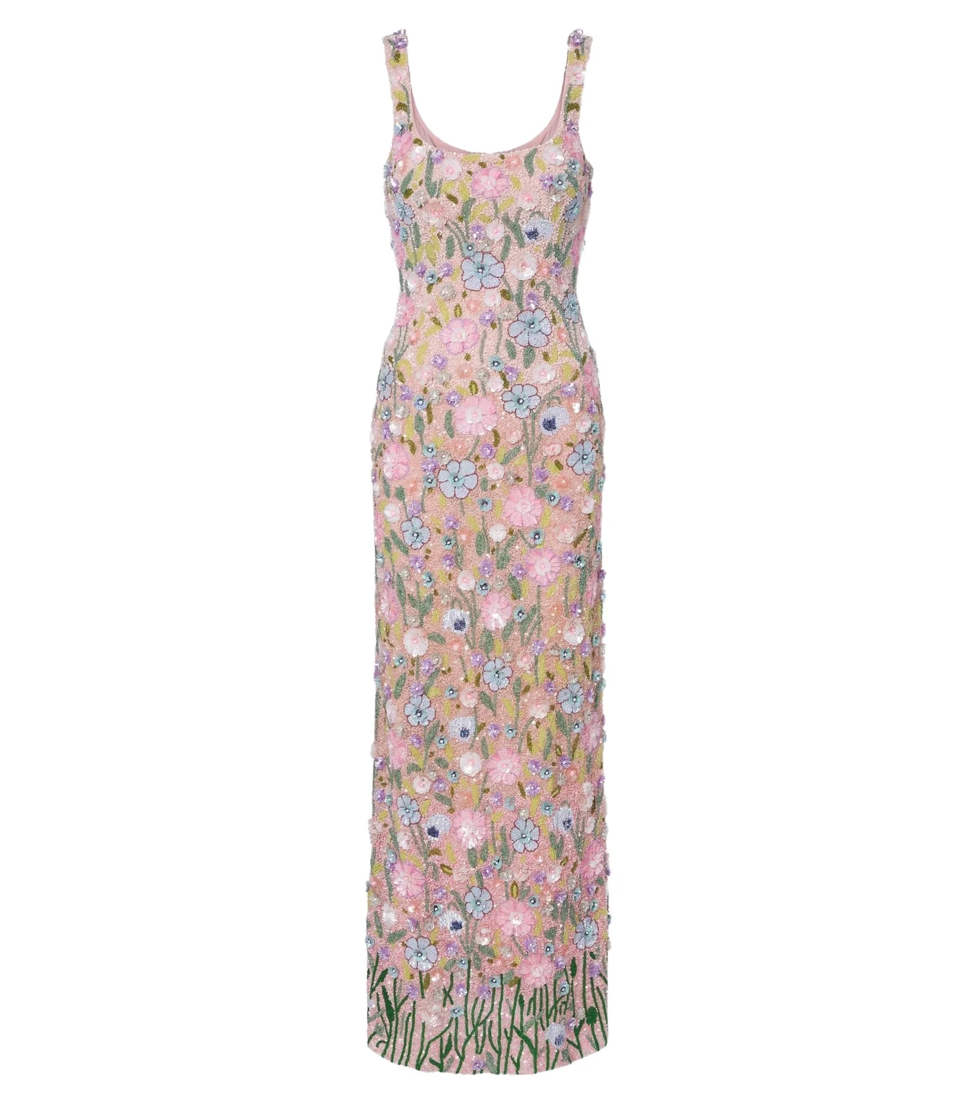 Là Fuori Embellished floral-appliqué gown Là Fuori Embellished floral-appliqué gown