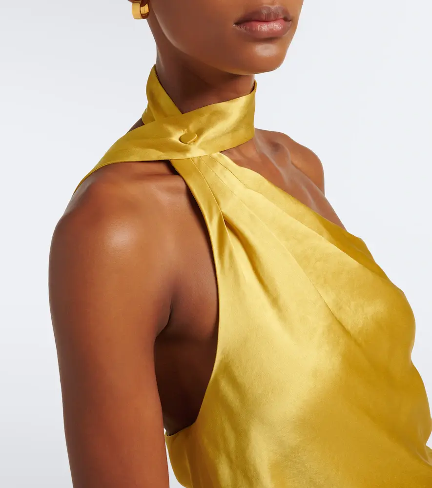 Staud Estelle one-shoulder satin maxi dress | Thumbnail 3 Staud Estelle one-shoulder satin maxi dress | Thumbnail 3