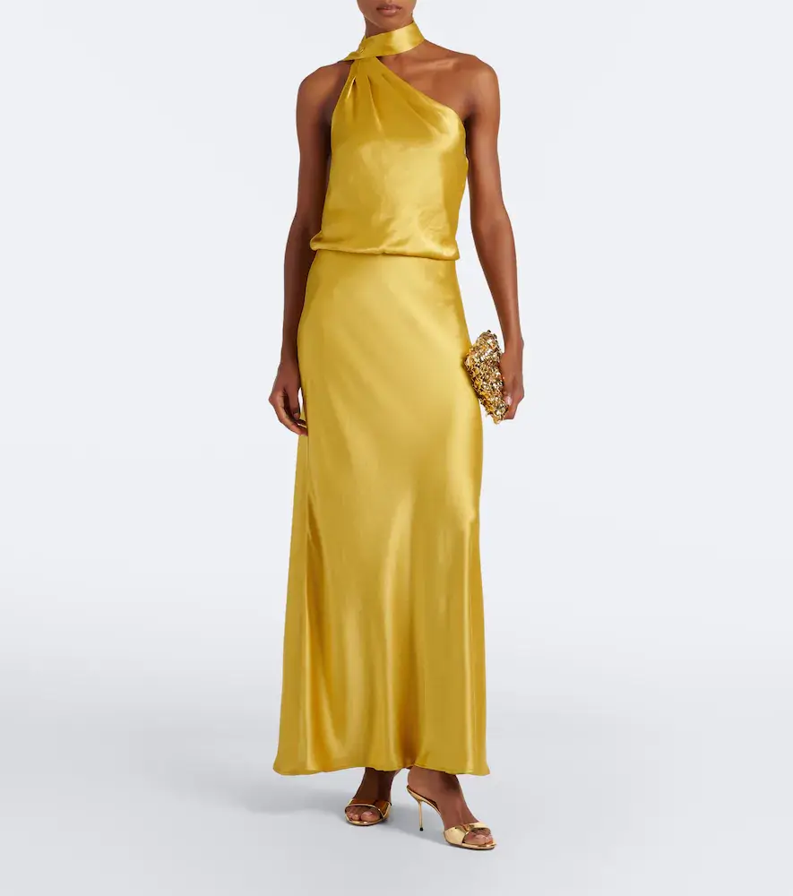 Staud Estelle one-shoulder satin maxi dress | Thumbnail 4 Staud Estelle one-shoulder satin maxi dress | Thumbnail 4