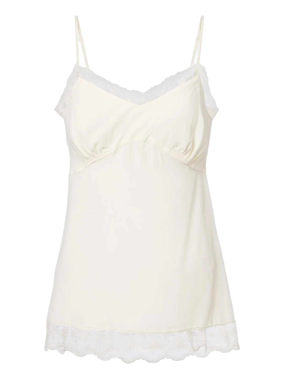 Lace-trimmed crêpe de chine camisole Lace-trimmed crêpe de chine camisole