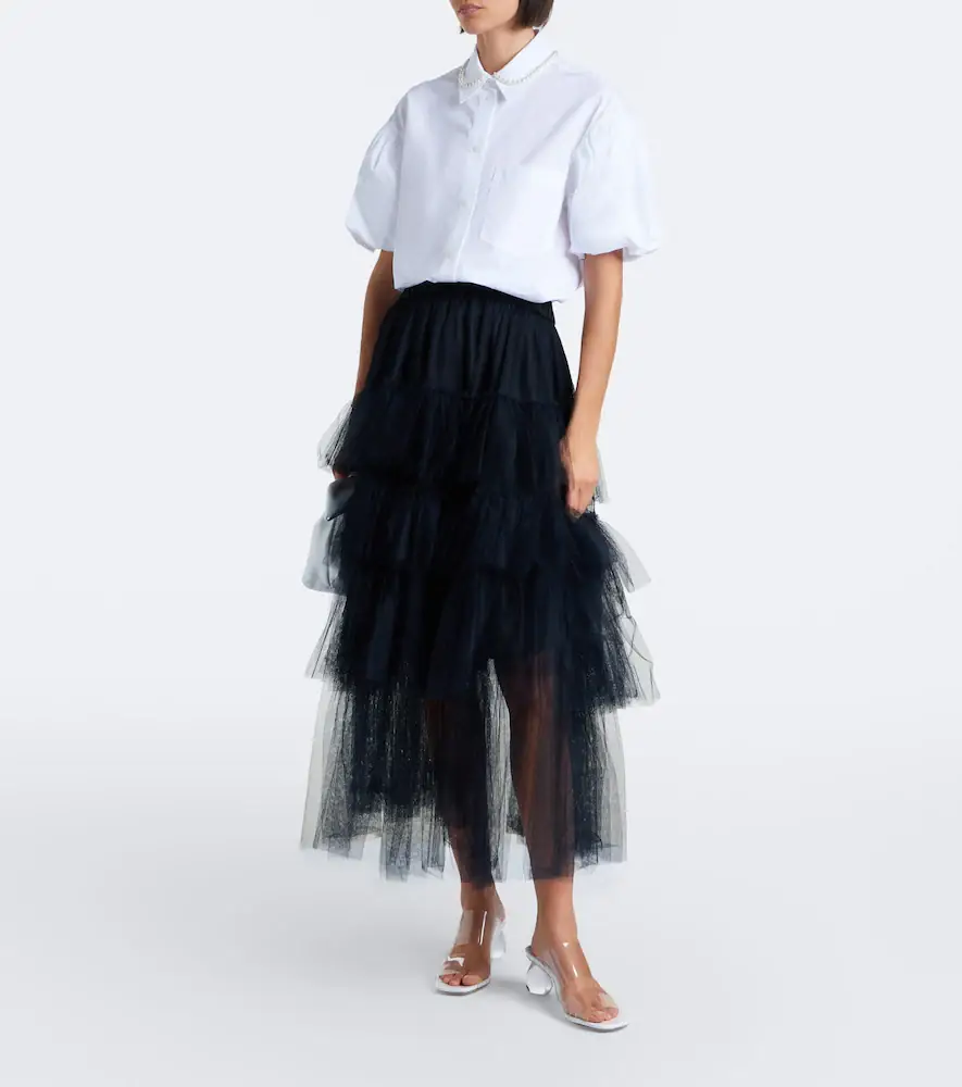 Simone Rocha Embellished scalloped cotton shirt | Thumbnail 3 Simone Rocha Embellished scalloped cotton shirt | Thumbnail 3