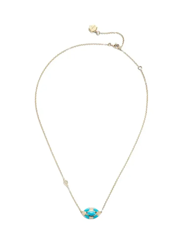 Riviera 18kt gold necklace with turquoise and diamonds Riviera 18kt gold necklace with turquoise and diamonds