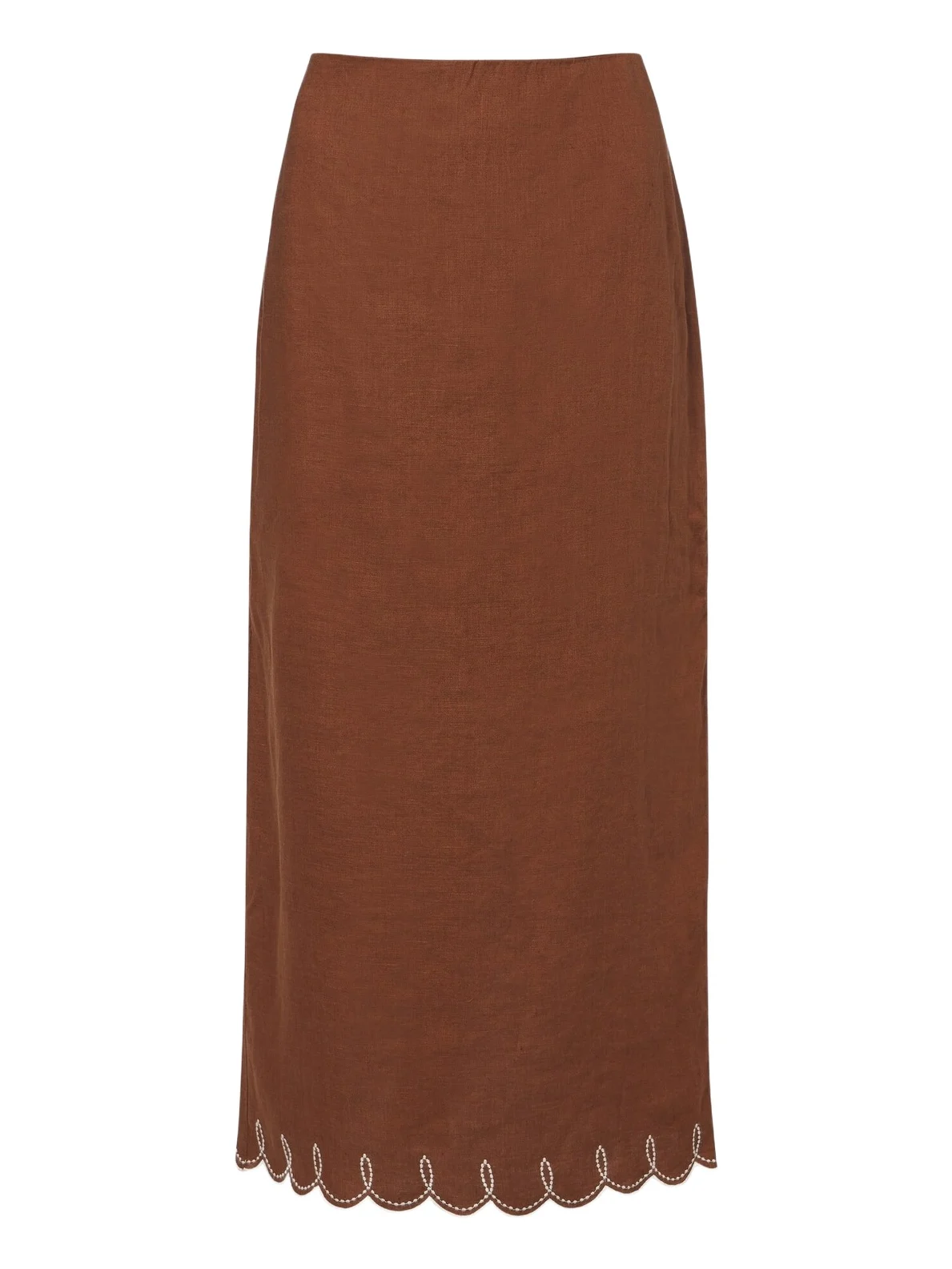 Malou embroidered linen midi skirt Malou embroidered linen midi skirt