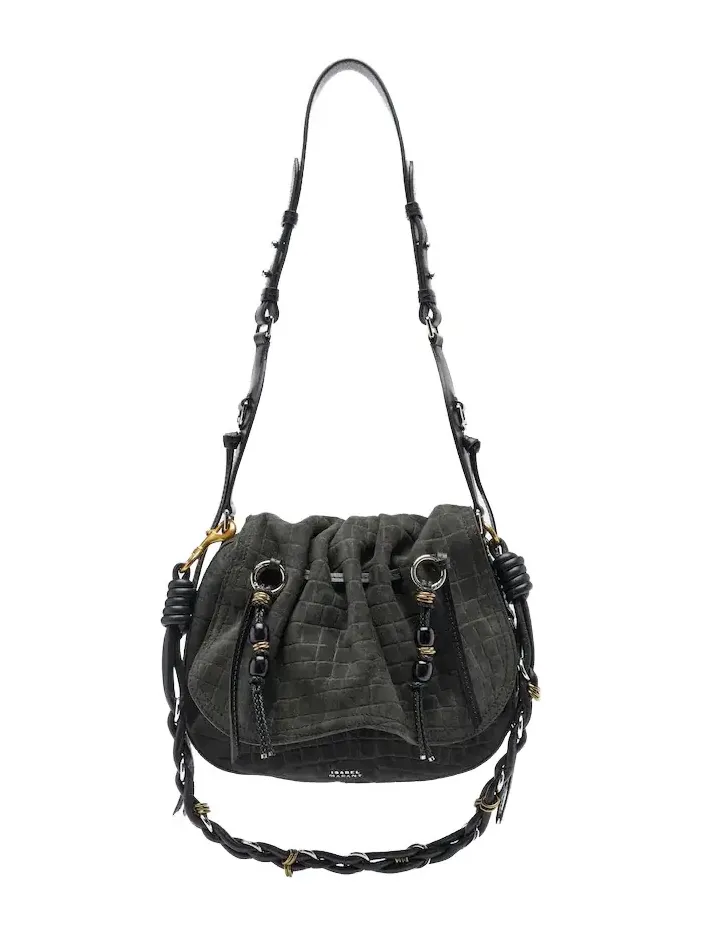 Bolton Small croc-effect suede shoulder bag
