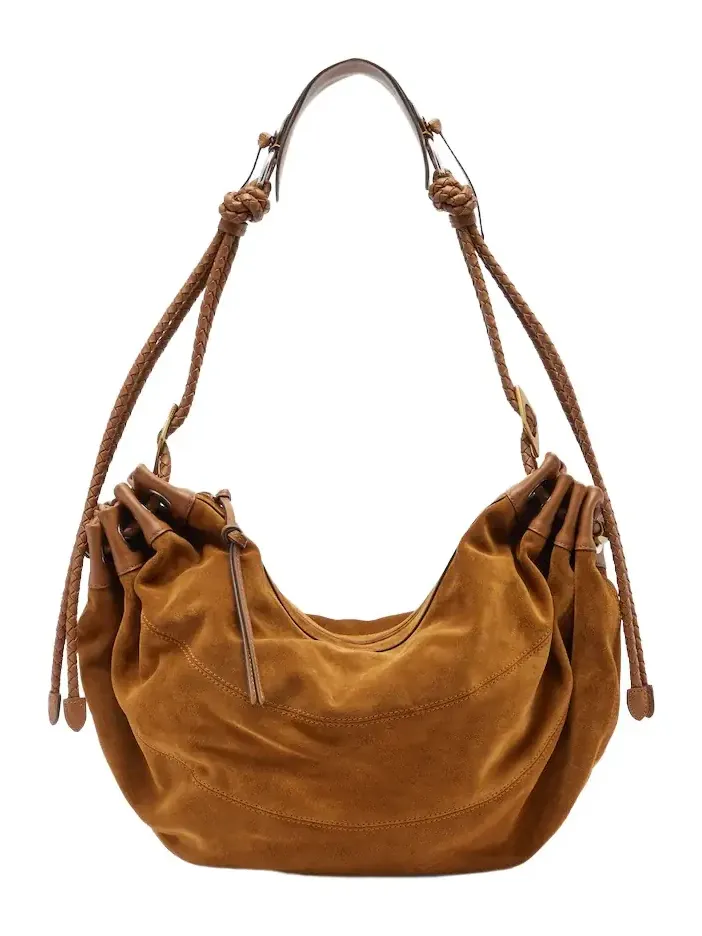 Maia Large suede shoulder bag