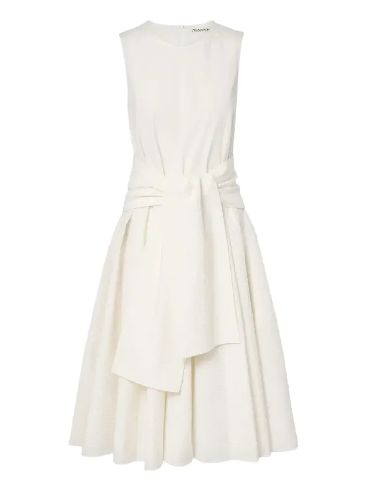 Cotton cloqué midi dress