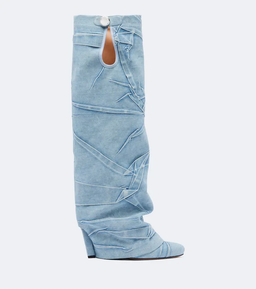 The Attico Leon denim knee-high boots | Thumbnail 2